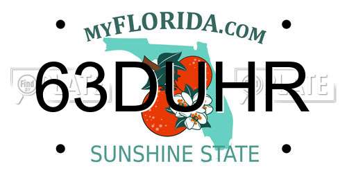 63DUHR Florida License Plate