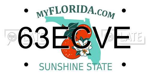 63ECVE Florida License Plate