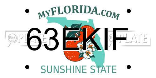 63EKIF Florida License Plate