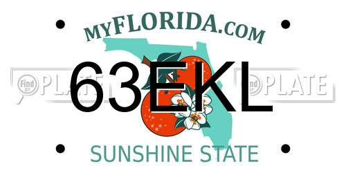63EKL Florida License Plate