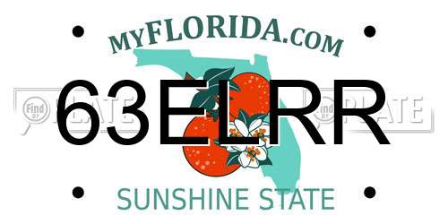 63ELRR Florida License Plate