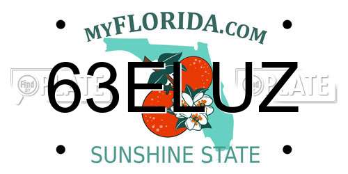 63ELUZ Florida License Plate