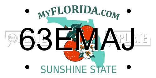 63EMAJ Florida License Plate