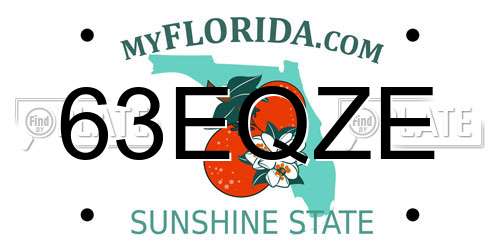 63EQZE Florida License Plate