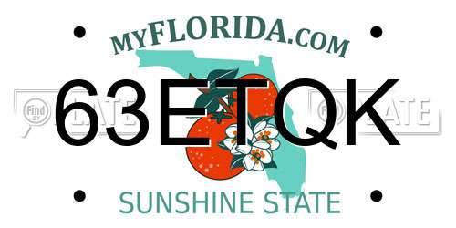 63ETQK Florida License Plate