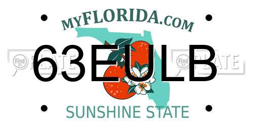 63EULB Florida License Plate