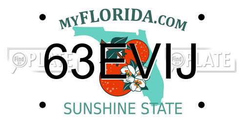63EVIJ Florida License Plate