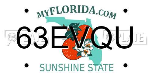 63EVQU Florida License Plate