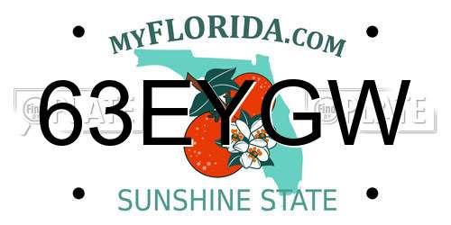 63EYGW Florida License Plate