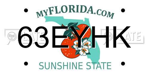 63EYHK Florida License Plate