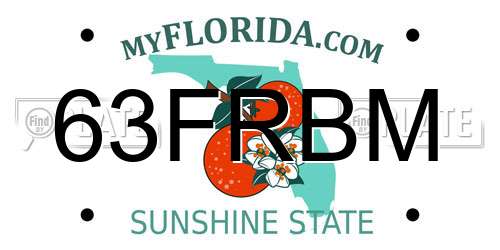 63FRBM Florida License Plate