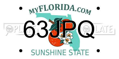 63JPQ Florida License Plate