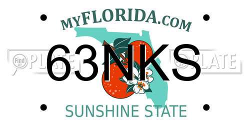 63NKS Florida License Plate
