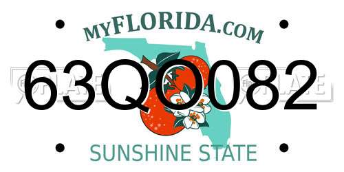 63QO082 Florida License Plate