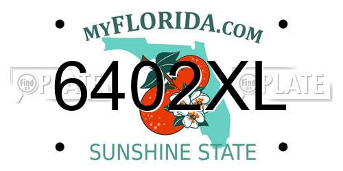 6402XL Florida License Plate