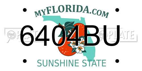 6404BU Florida License Plate
