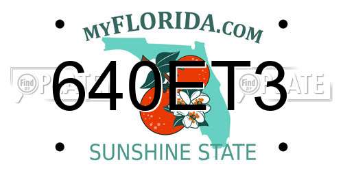 640ET3 Florida License Plate