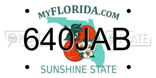 640JAB Florida License Plate