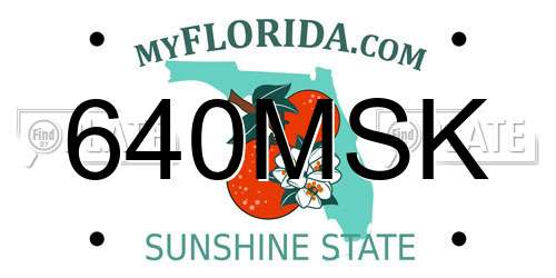640MSK Florida License Plate