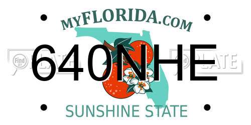640NHE Florida License Plate