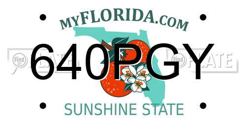 640PGY Florida License Plate