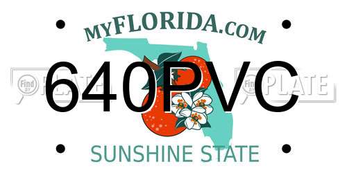 640PVC Florida License Plate
