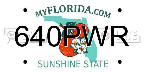640PWR Florida License Plate