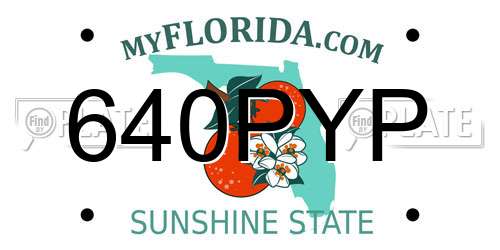 640PYP Florida License Plate