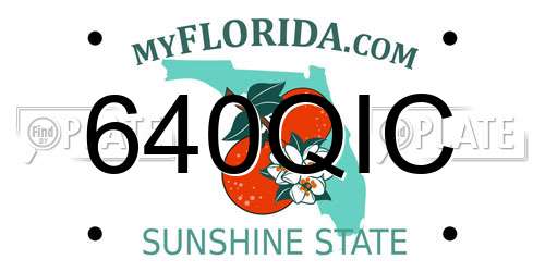 640QIC Florida License Plate