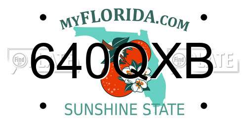 640QXB Florida License Plate