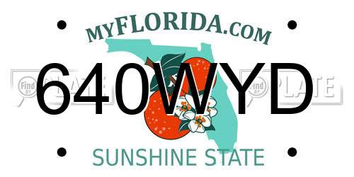640WYD Florida License Plate