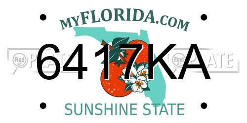 6417KA Florida License Plate