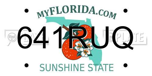 641RUQ Florida License Plate