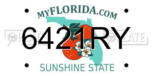 6421RY Florida License Plate