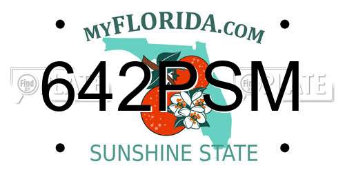 642PSM Florida License Plate