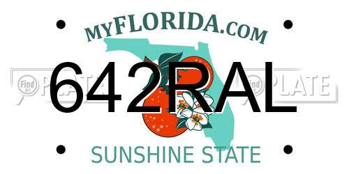 642RAL Florida License Plate