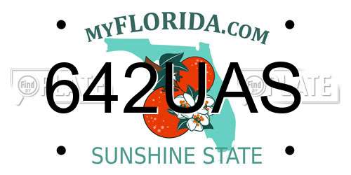 642UAS Florida License Plate