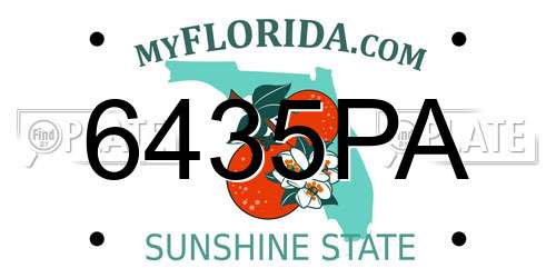 6435PA Florida License Plate