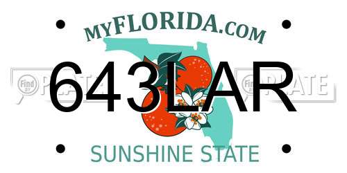 643LAR Florida License Plate