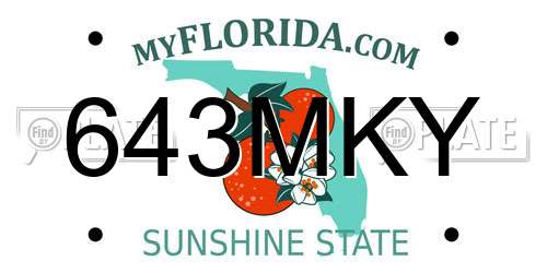 643MKY Florida License Plate