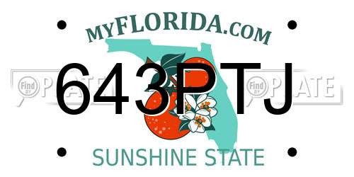 643PTJ Florida License Plate