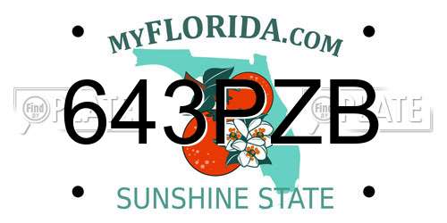 643PZB Florida License Plate