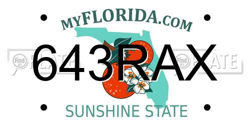 643RAX Florida License Plate