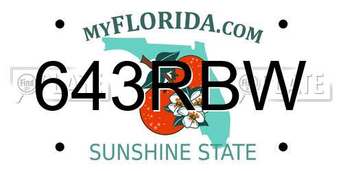 643RBW Florida License Plate