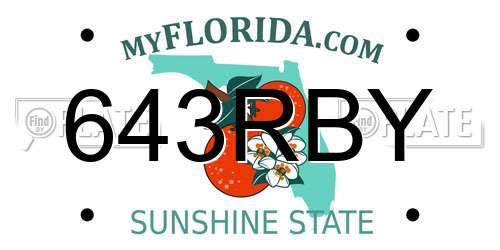 643RBY Florida License Plate