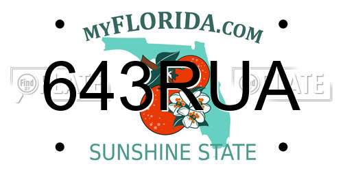 643RUA Florida License Plate