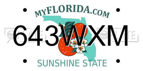 643WXM Florida License Plate