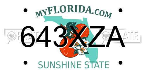 643XZA Florida License Plate