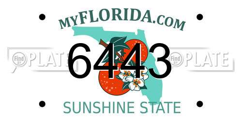 6443 Florida License Plate