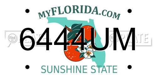 6444UM Florida License Plate